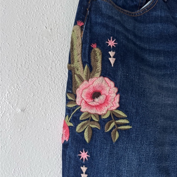 Johnny Was Jesse Floral Cactus Southwest Geometric Embroidered Bootcut Jeans 30 - Picture 5 of 16